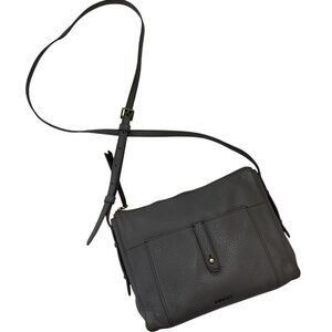 Fossil Charcoal Leather Crossbody Bag